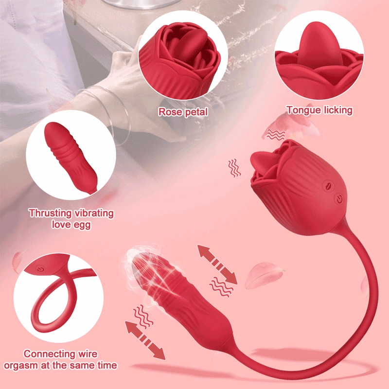 2-In-1 Rose Vibrator for Women
