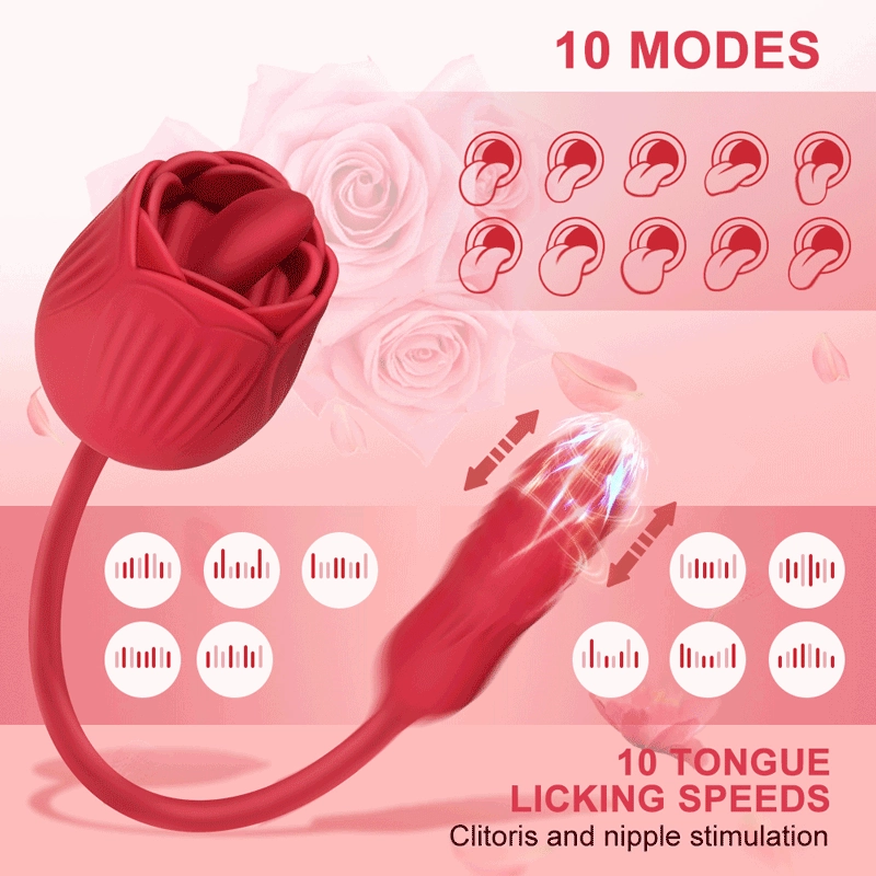 2-In-1 Rose Vibrator for Women
