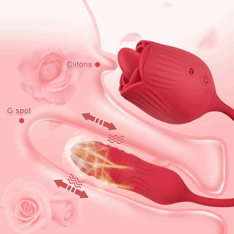 2-In-1 Rose Vibrator for Women