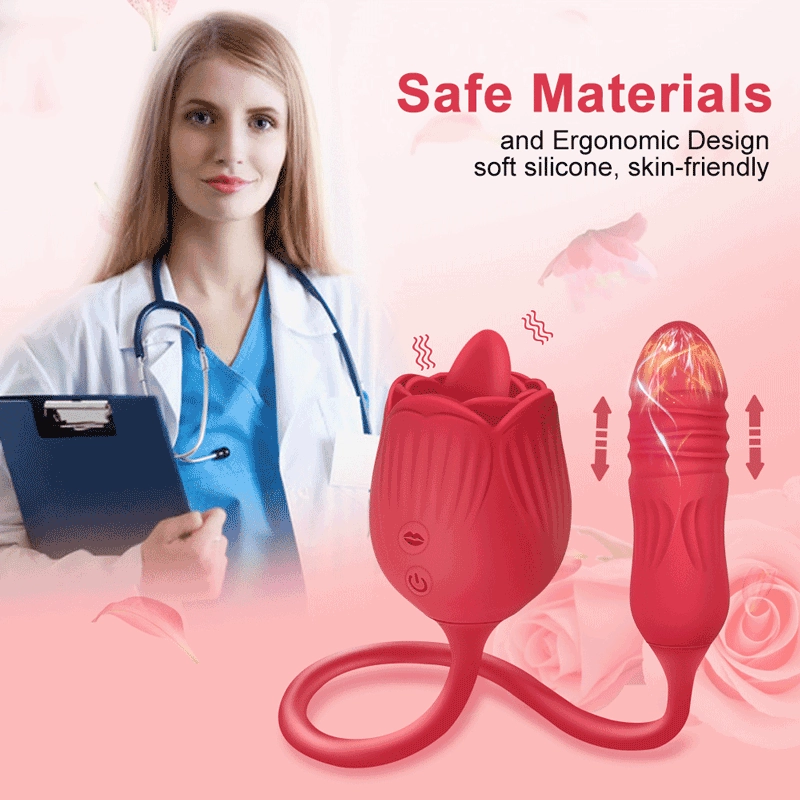 2-In-1 Rose Vibrator for Women