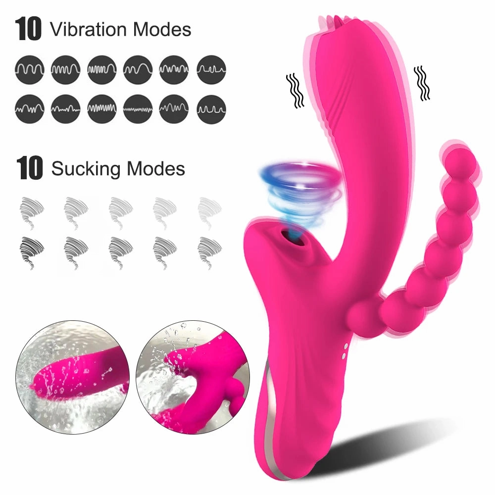 3-in-1 Clit Sucker & G-Spot Vibrator with Silent Dual Stimulation