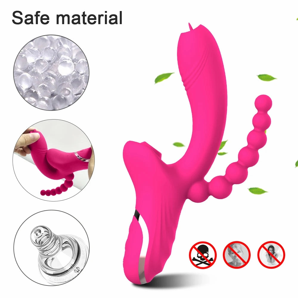 3-in-1 Clit Sucker & G-Spot Vibrator with Silent Dual Stimulation