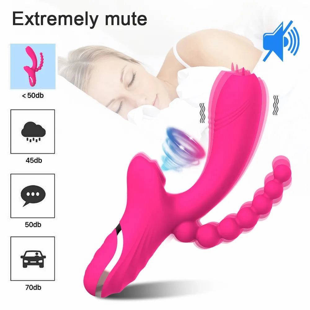3-in-1 Clit Sucker & G-Spot Vibrator with Silent Dual Stimulation
