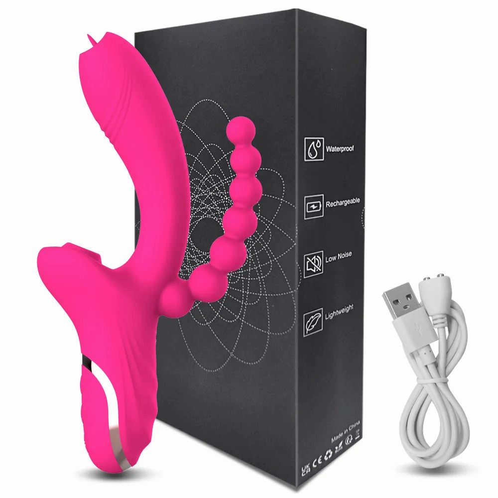 3-in-1 Clit Sucker & G-Spot Vibrator with Silent Dual Stimulation