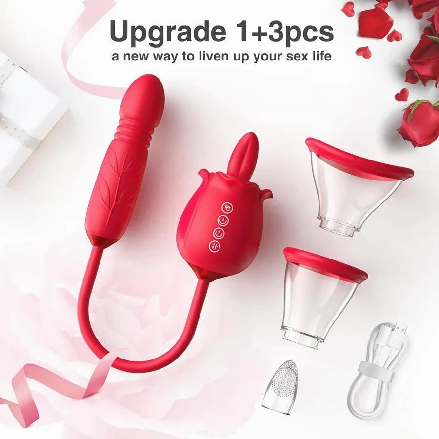 3-In-1 Multiple Pleasure Female Rose Pussy Pump Toy