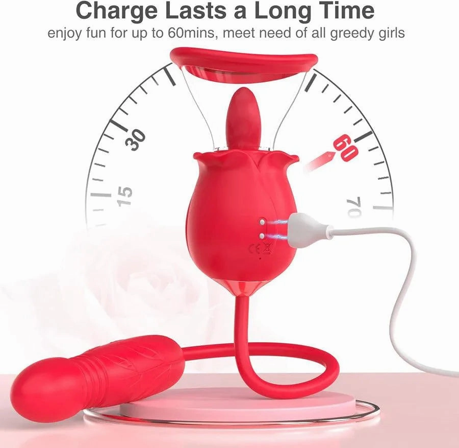 3-In-1 Multiple Pleasure Female Rose Pussy Pump Toy
