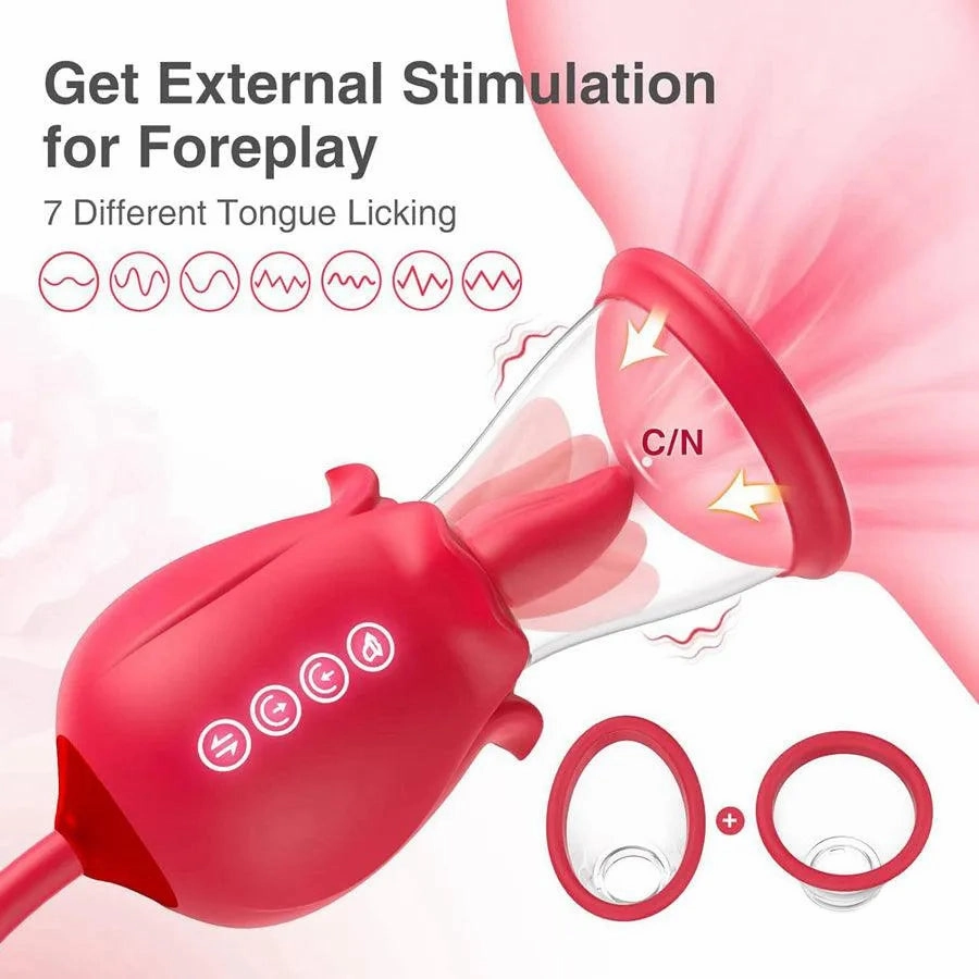 3-In-1 Multiple Pleasure Female Rose Pussy Pump Toy