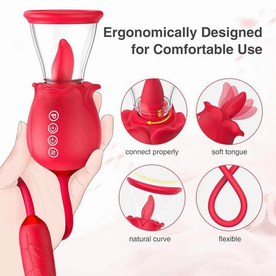 3-In-1 Multiple Pleasure Female Rose Pussy Pump Toy