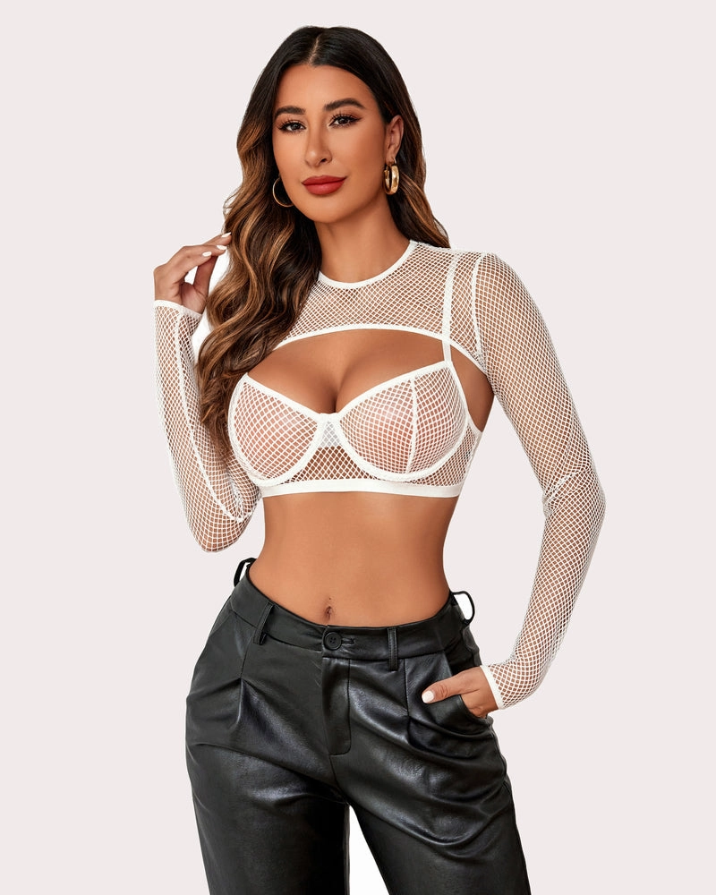 3 Piece Fishnet Lingerie Set