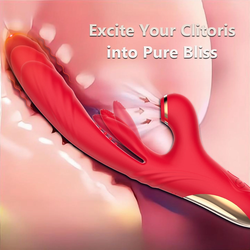 4 IN 1 Thrusting Vibrator with Licking, Vibration & Clit Sucking