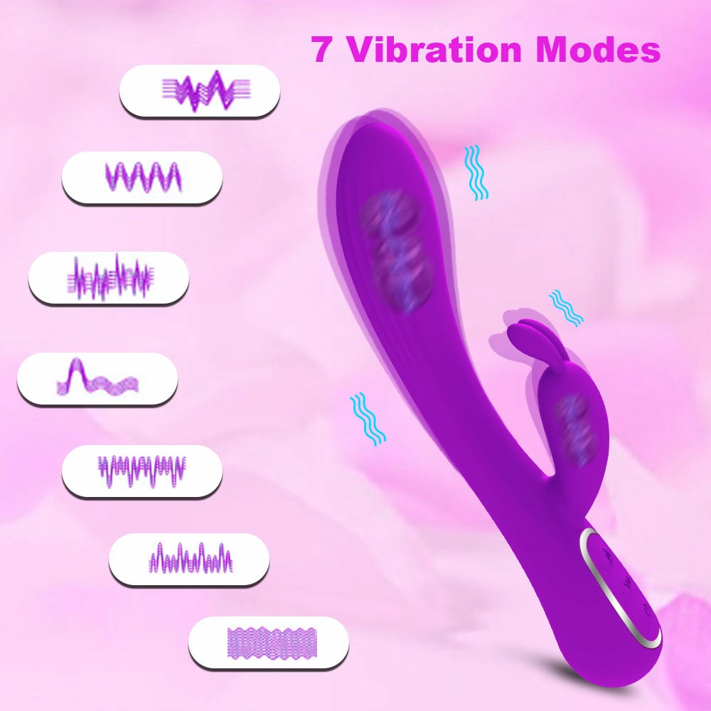 7 Frequencies Rabbit Vibrator with 42°C Heating V8