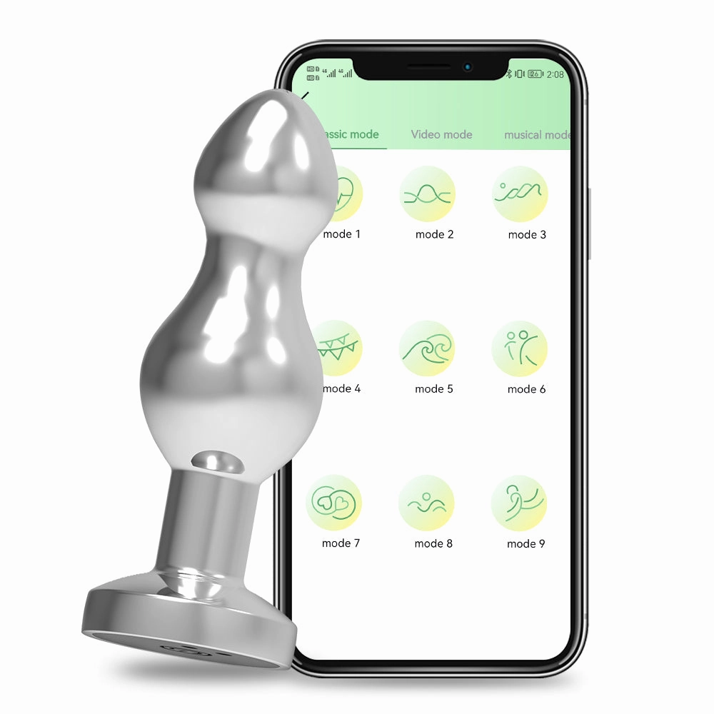 7 Vibrating Modes Anal Plug APP Control Vibrator Stainless Steel Butt Plug for Women Waterproof Anal Sex Toys for Men