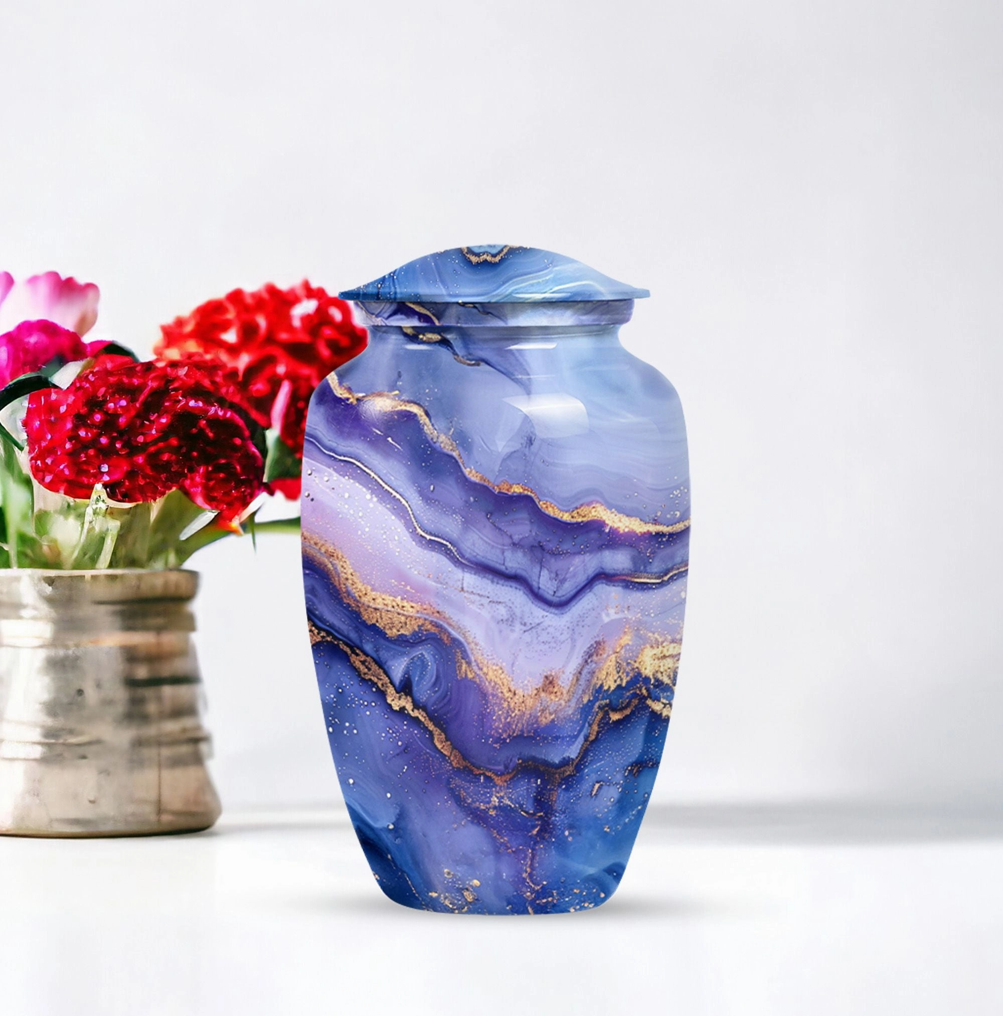 Abstract Urn: Forever Remembered, Large Cremation Urn For Men