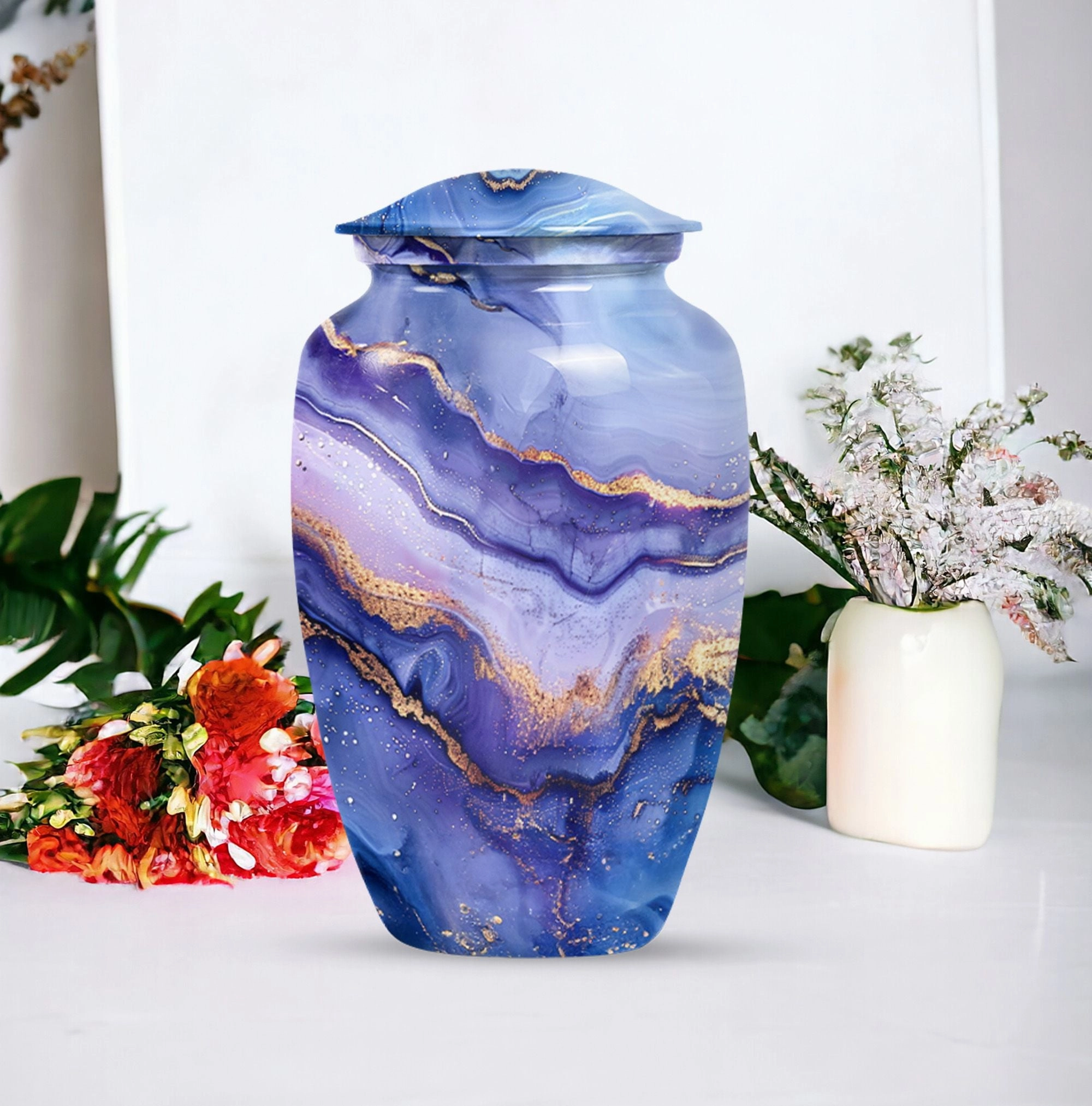 Abstract Urn: Forever Remembered, Large Cremation Urn For Men