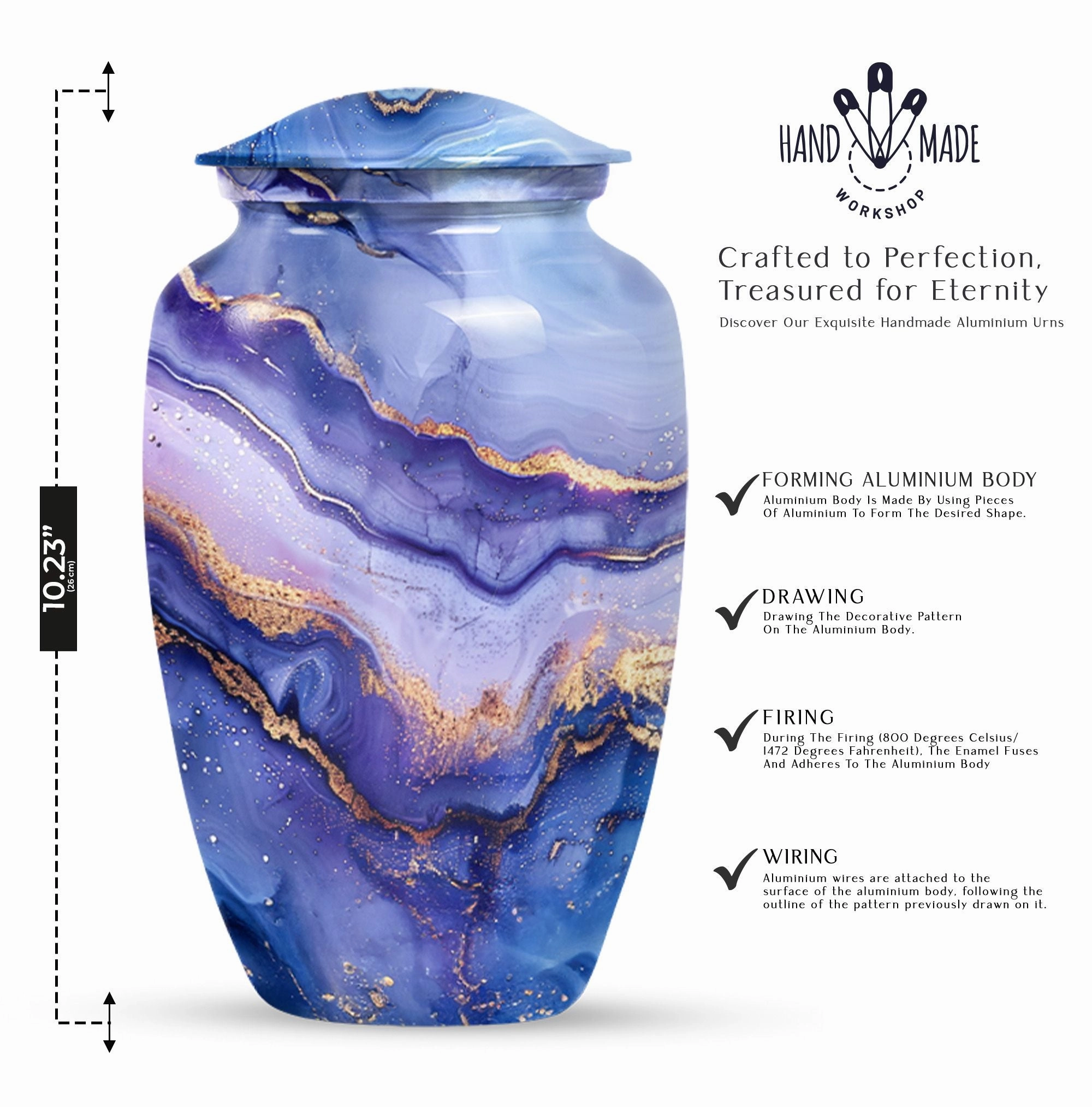 Abstract Urn: Forever Remembered, Large Cremation Urn For Men