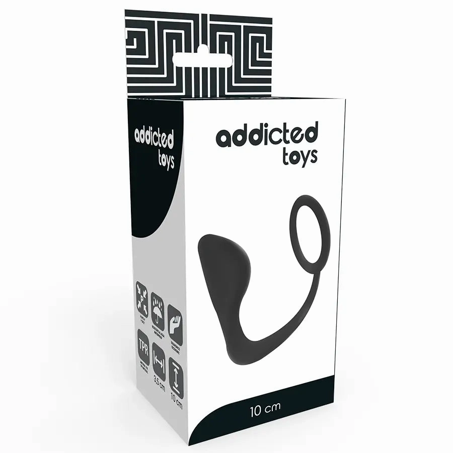 Addicted Toys Butt Plug with Cock Ring Black