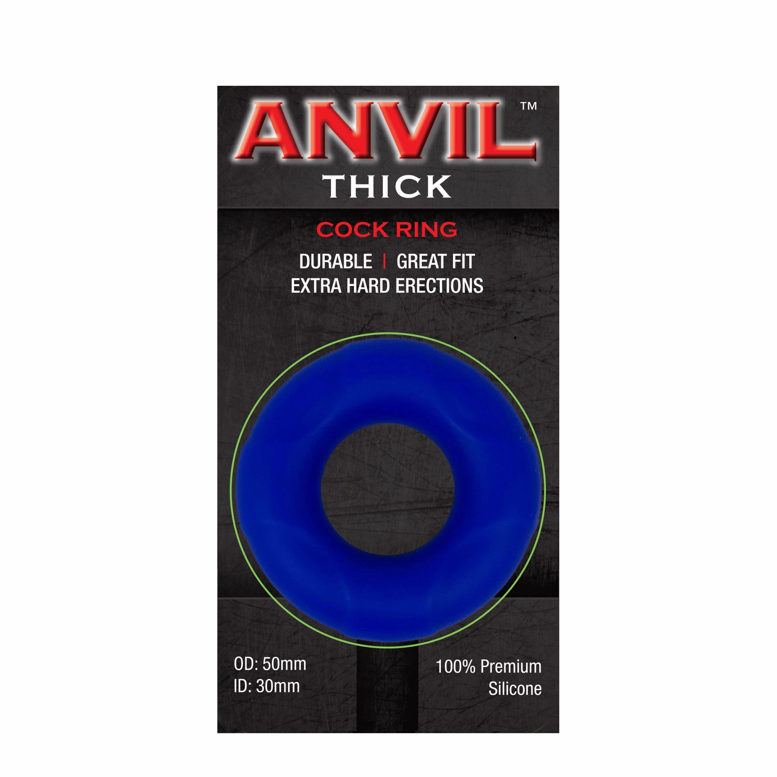 Anvil Blue Thick Cock Ring
