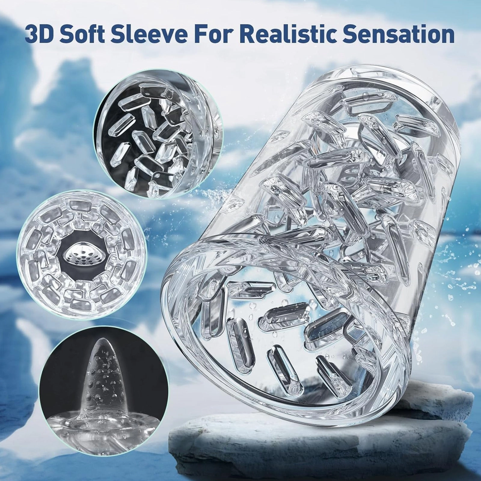 Automatic Male Masturbator Adult Toy with 7 Sucking, 7 Rotating , 7 Licking Modes & LCD Display