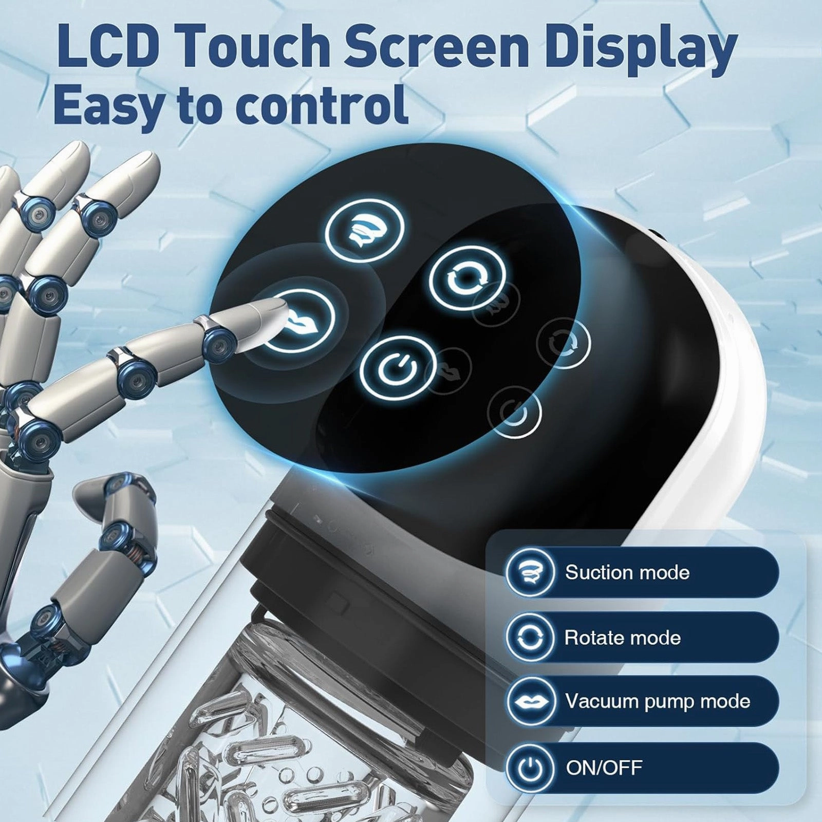Automatic Male Masturbator Adult Toy with 7 Sucking, 7 Rotating , 7 Licking Modes & LCD Display