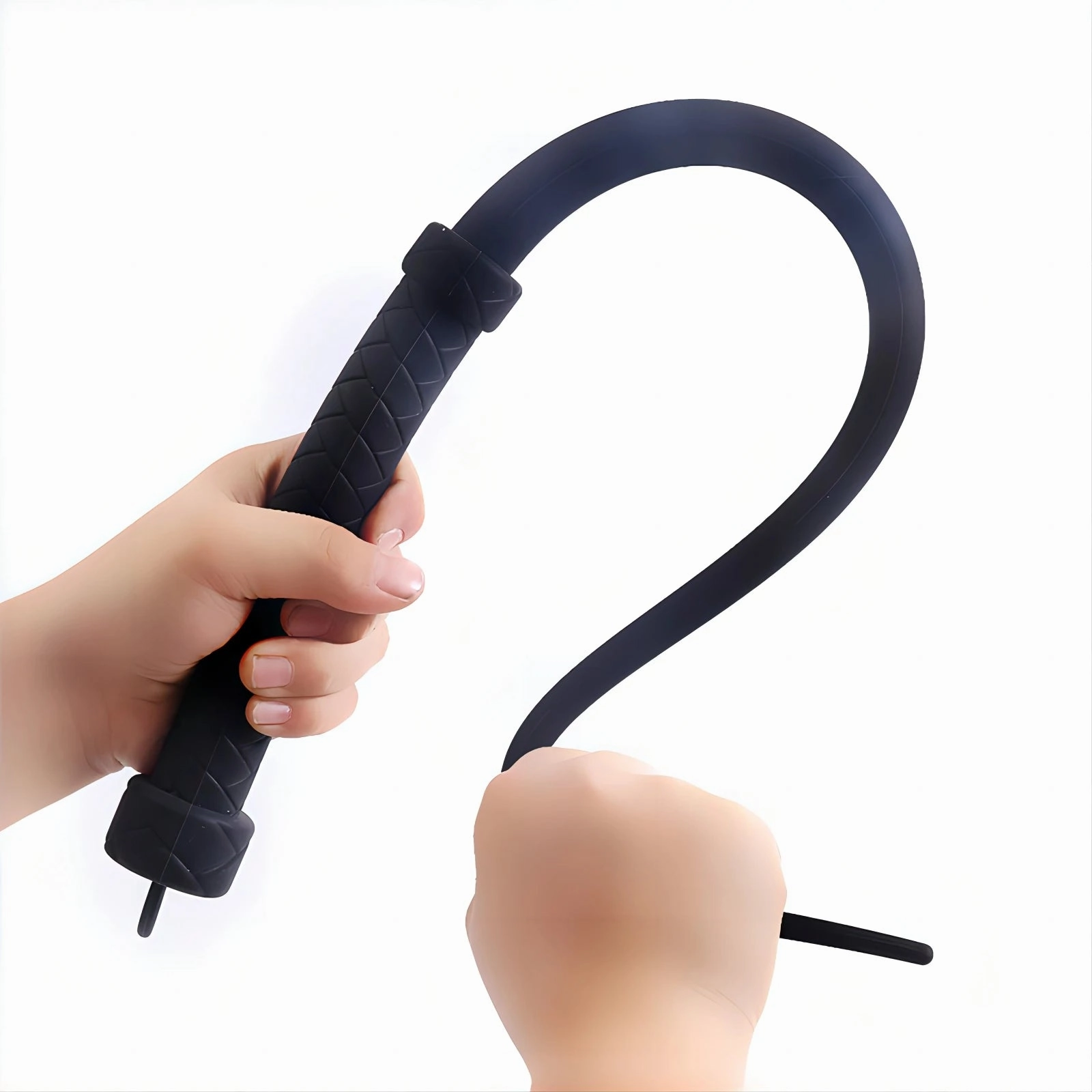 BDSM Silicone Hardcore Whip - Black Flogger for Intimate BDSM Adventures