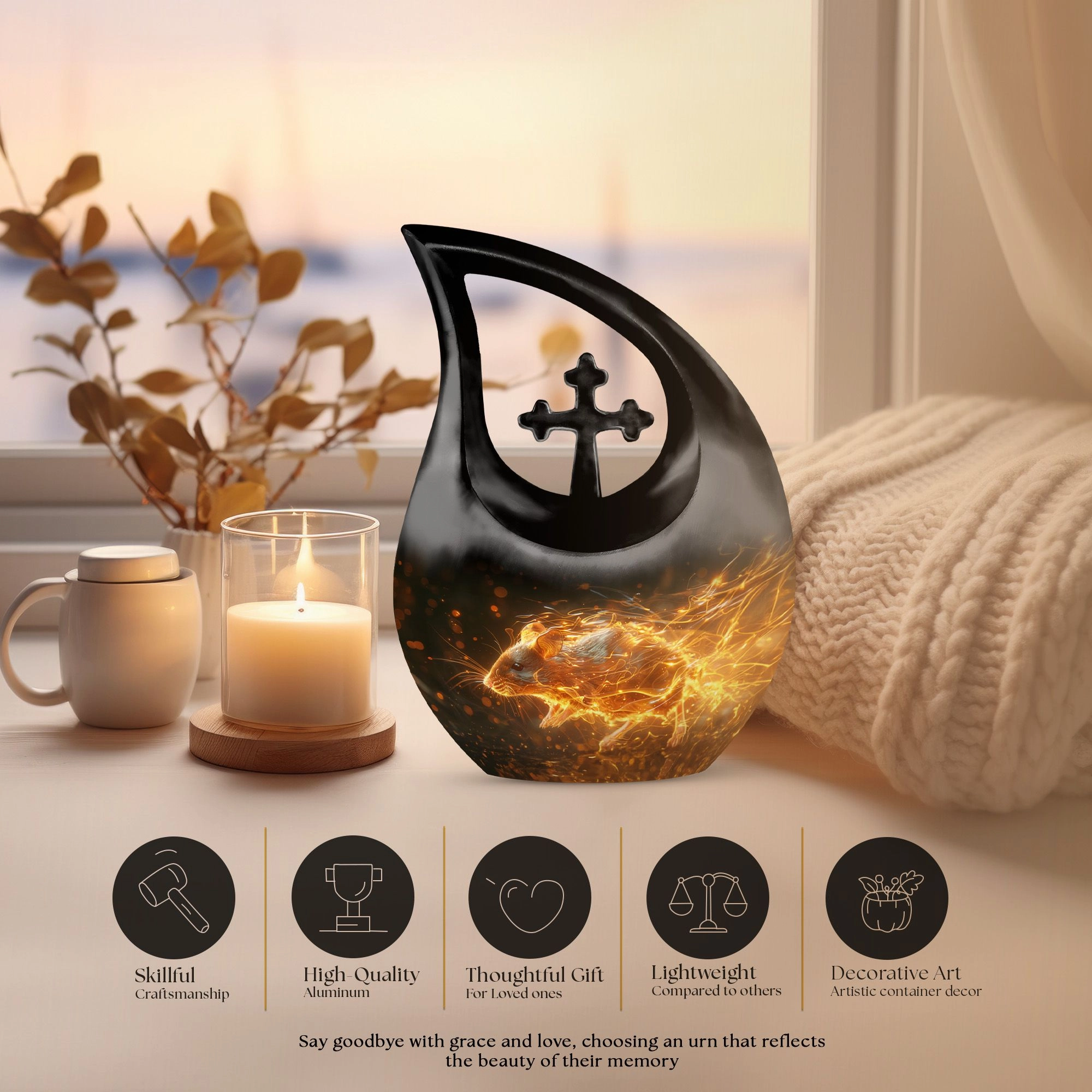 Blazing Speed Mouse Loving Tribute Cremation Urn For Your Beloved