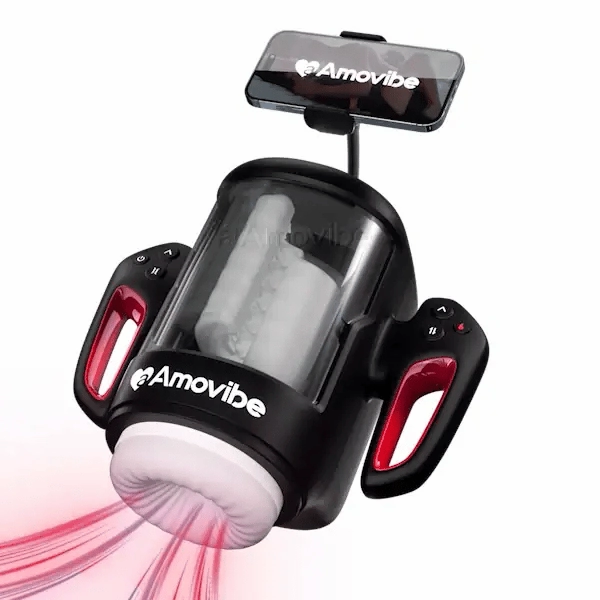 BlowStation - Rubbing Masturbator with Vibration, Warming Function & Phone Mount