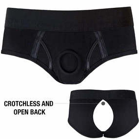 Brief  Crotchless Harness - Black