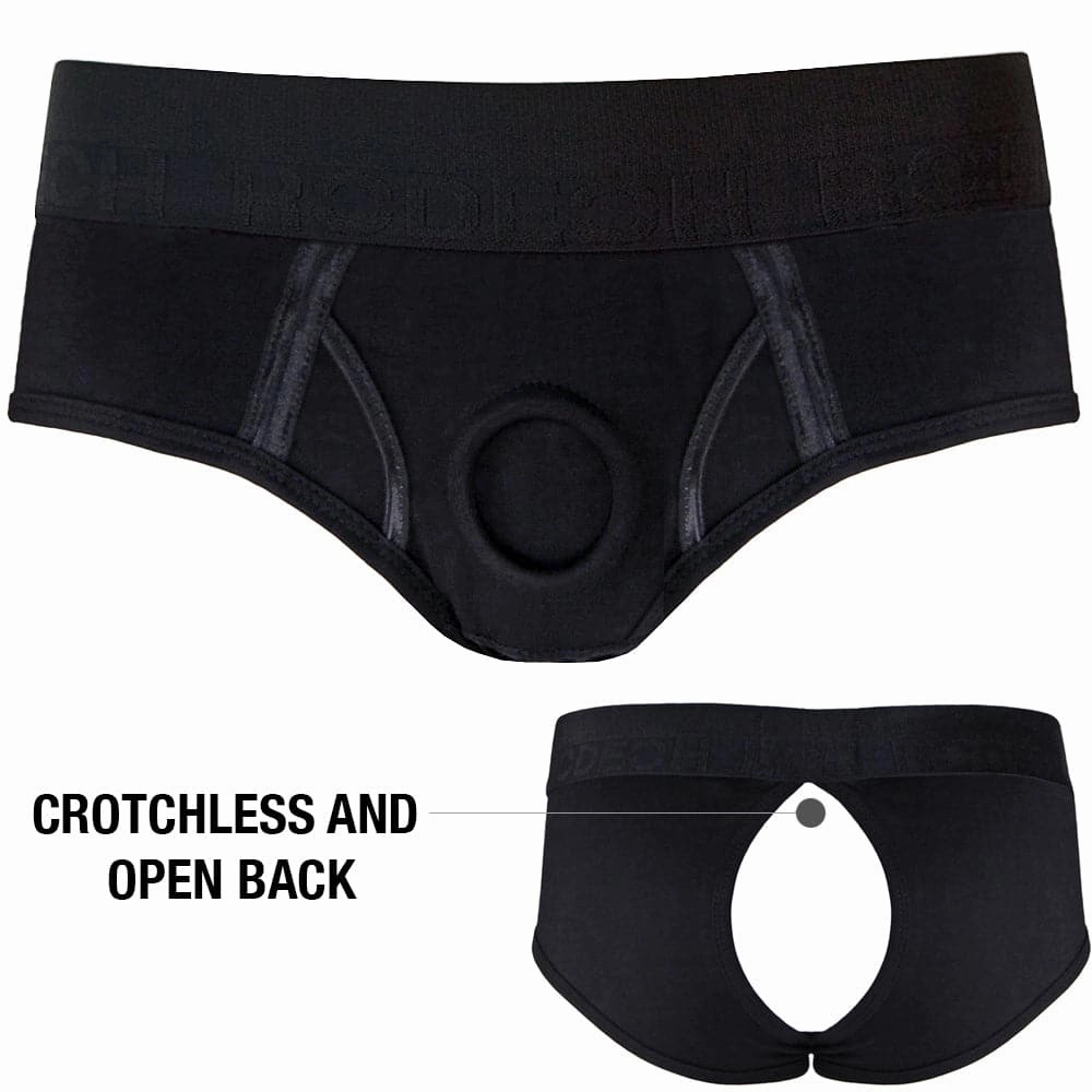 Brief  Crotchless Harness - Black