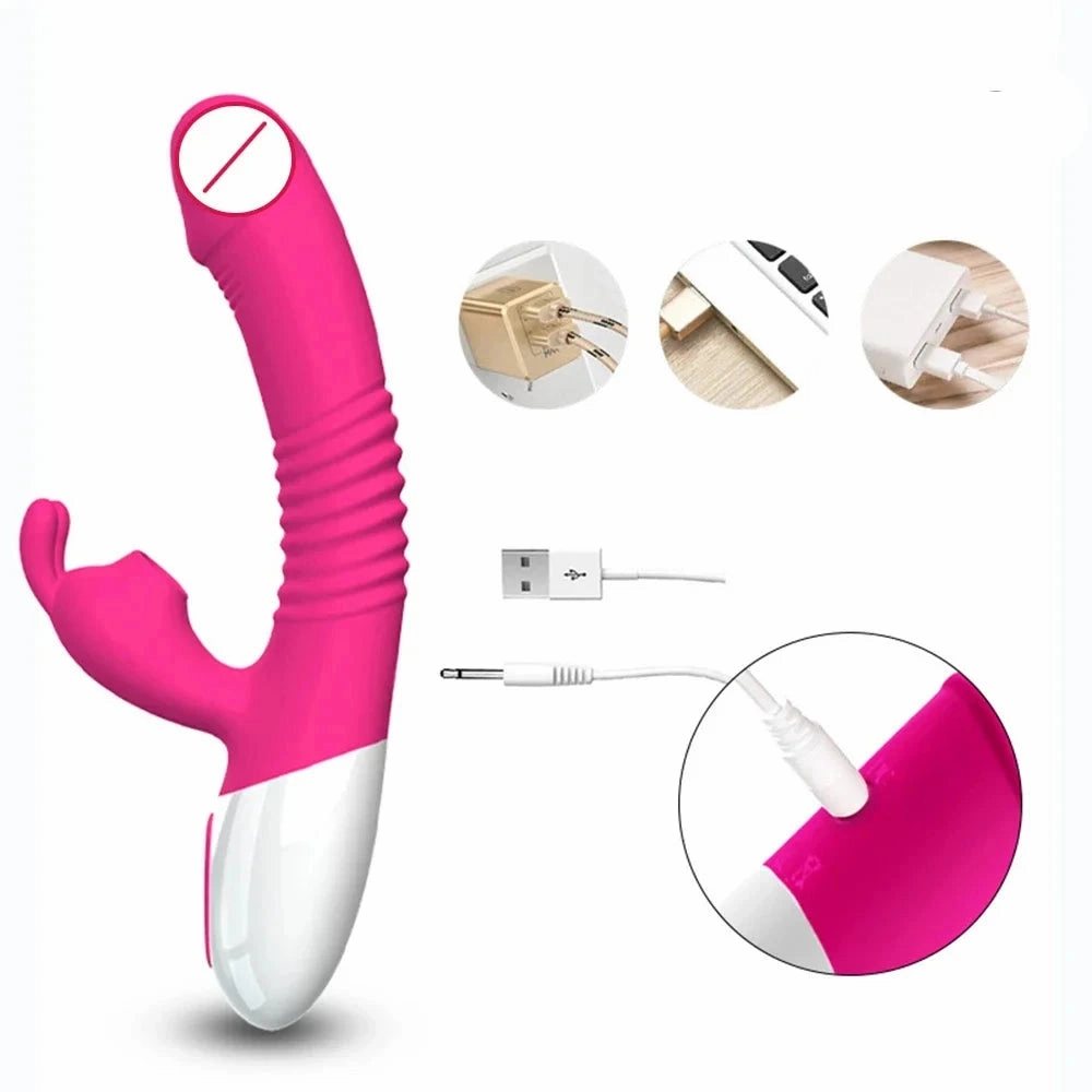 Bunny G-Spot Clit Vibrator Sucking Tapping and Vibrating 3-in-1