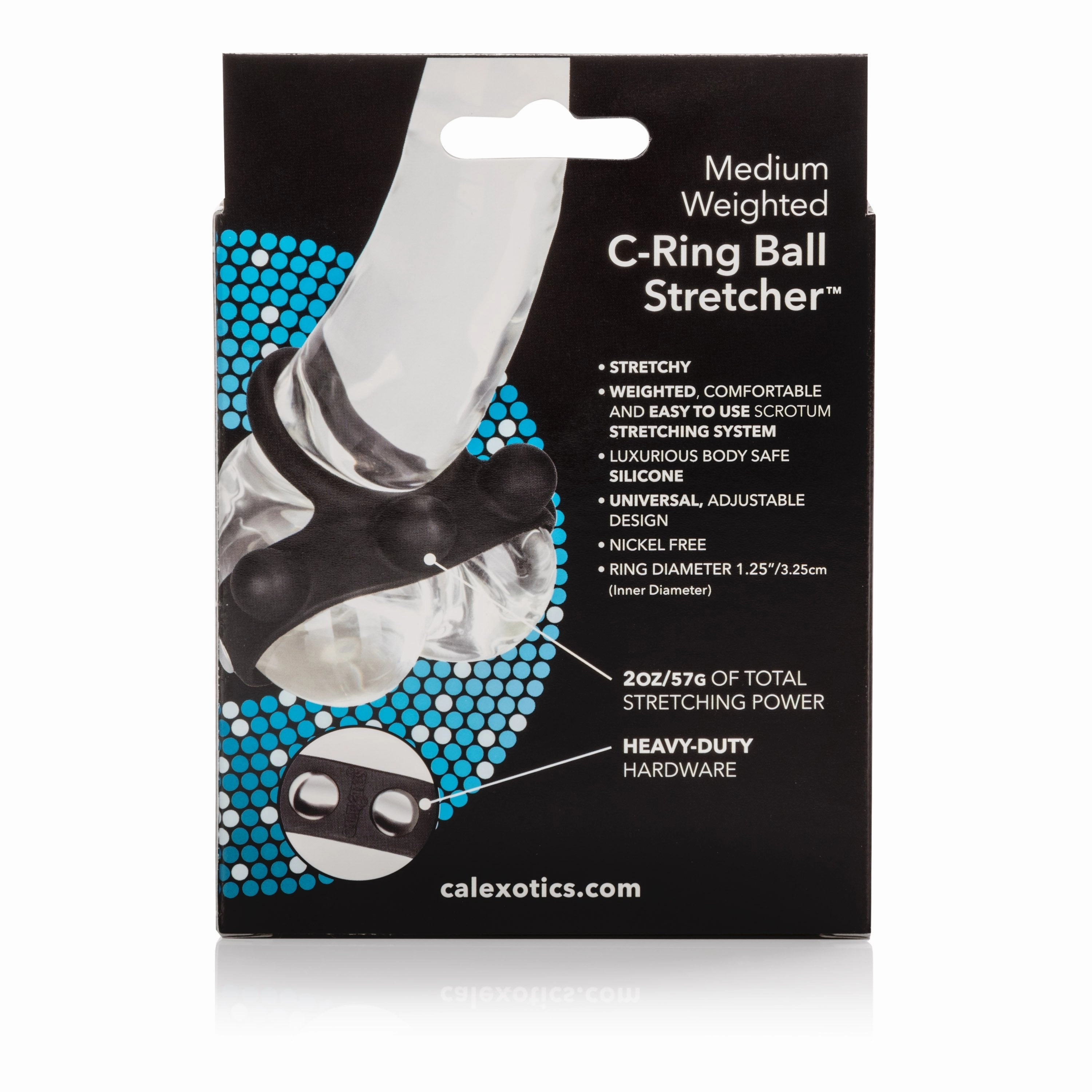 California Exotics - Medium Weighted C Ring Ball Stretcher Cock Ring (Black)