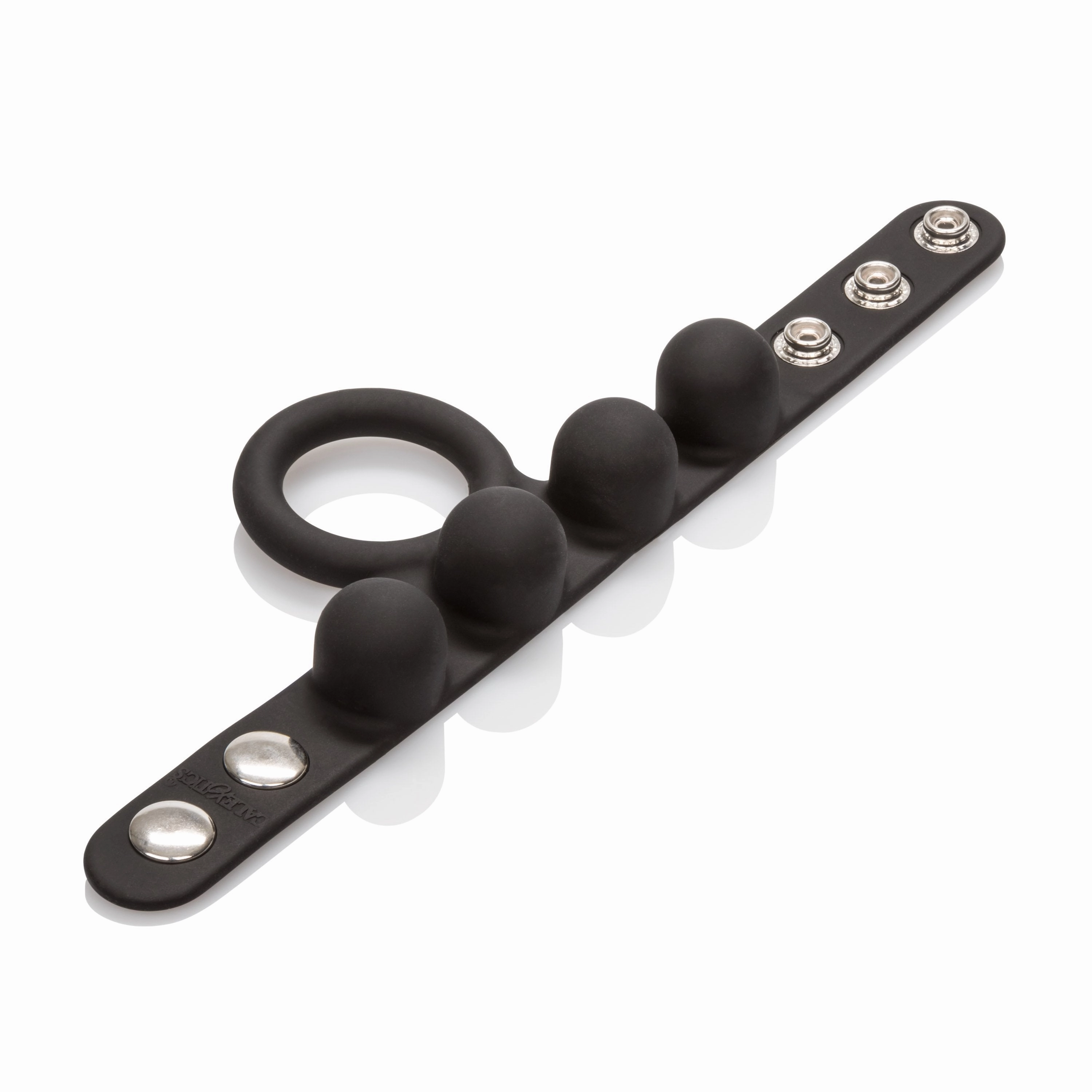 California Exotics - Medium Weighted C Ring Ball Stretcher Cock Ring (Black)
