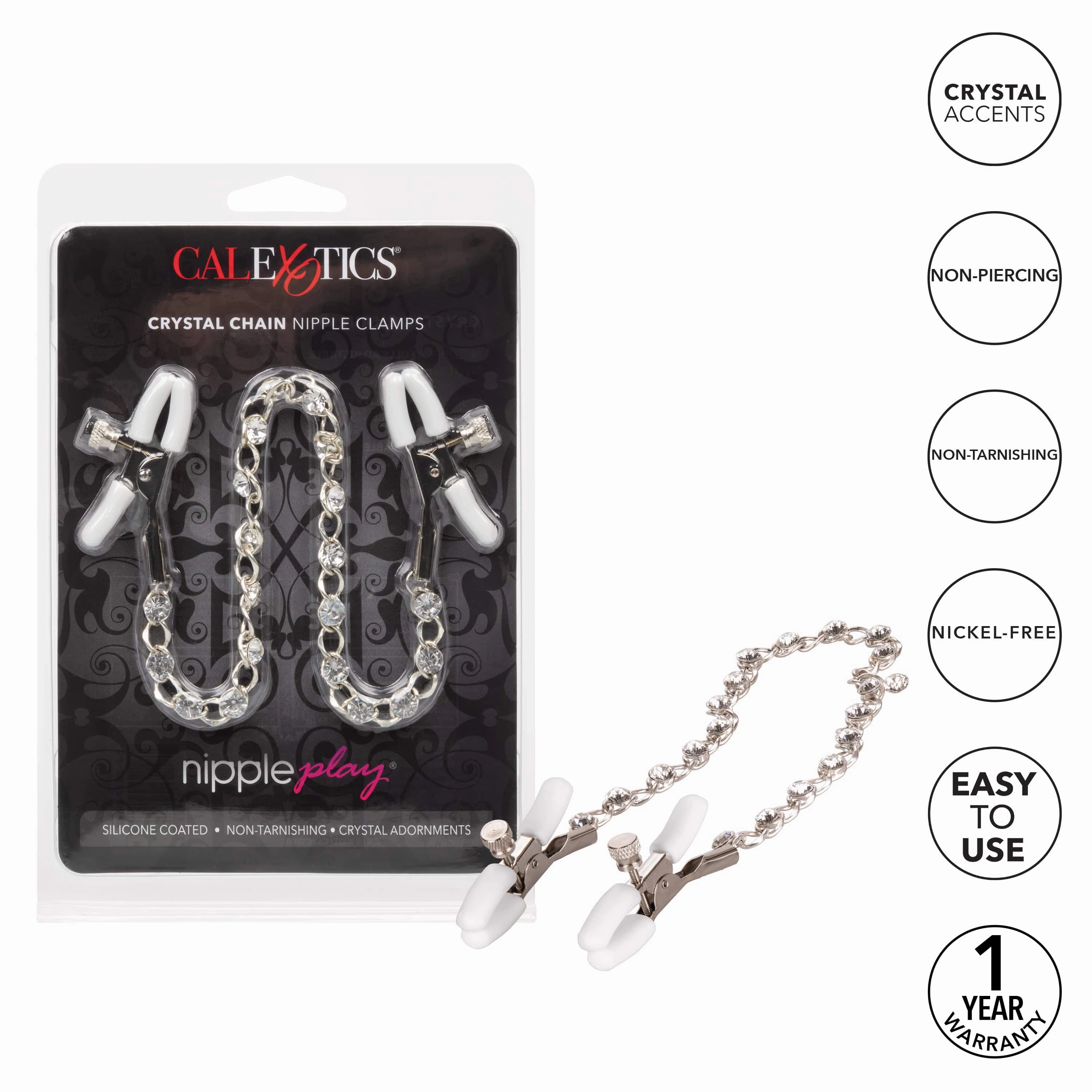 California Exotics - Nipple Play Crystal Chain Nipple Clamps