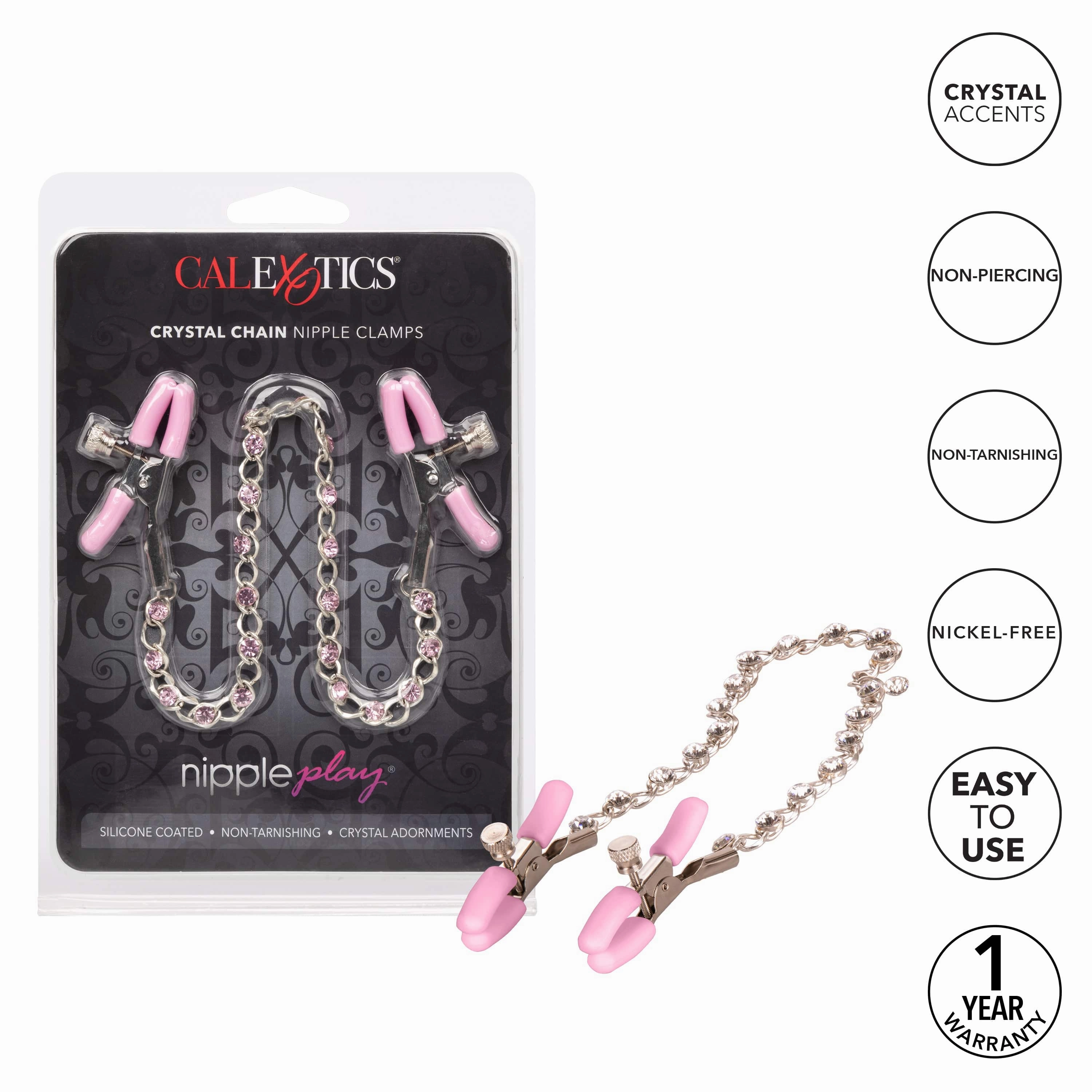 California Exotics - Nipple Play Crystal Chain Nipple Clamps