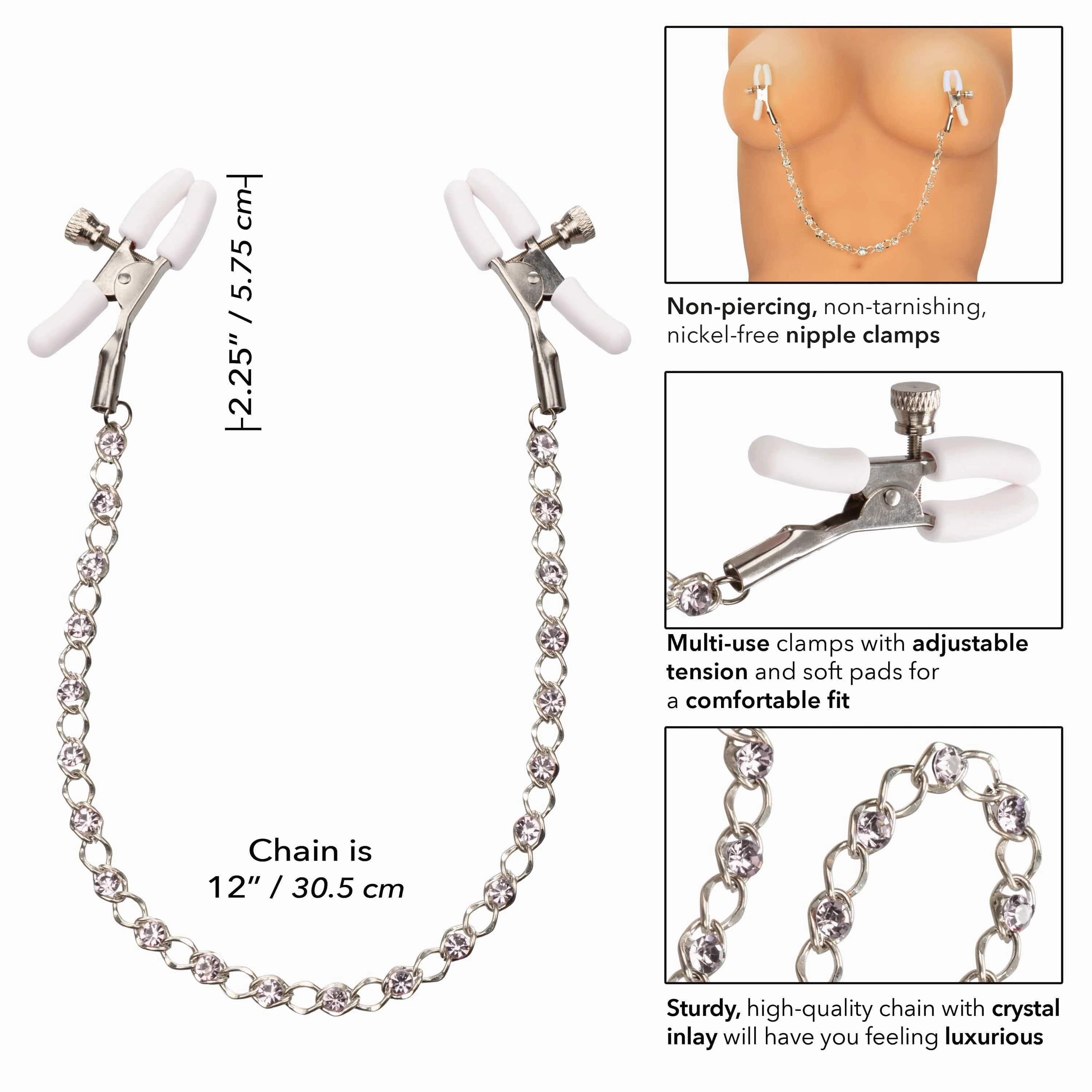 California Exotics - Nipple Play Crystal Chain Nipple Clamps