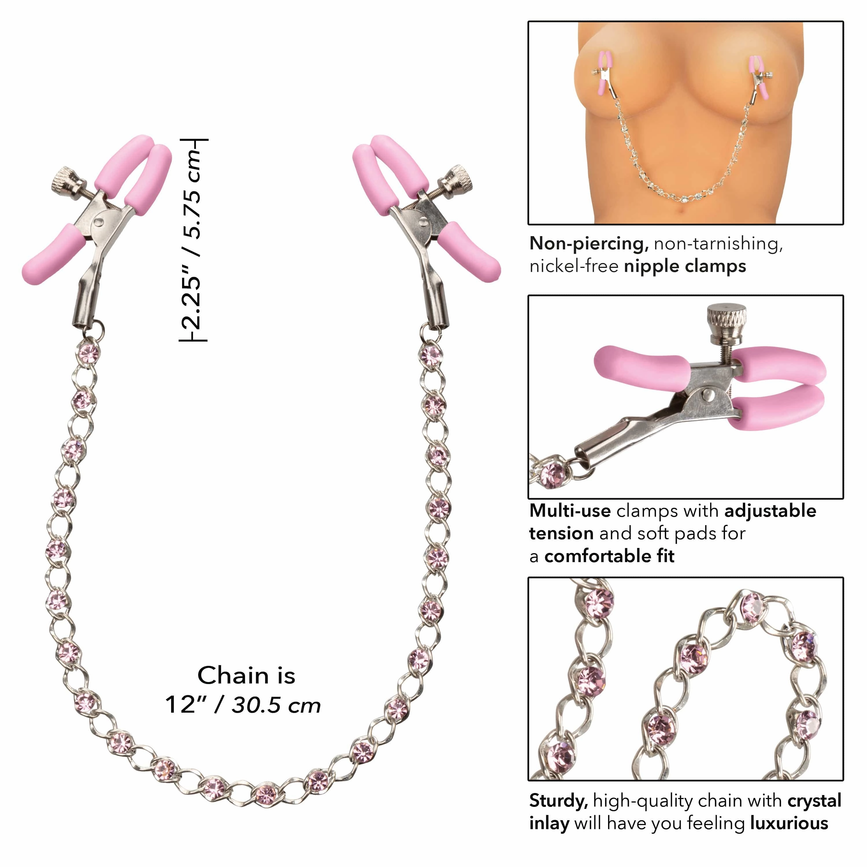 California Exotics - Nipple Play Crystal Chain Nipple Clamps