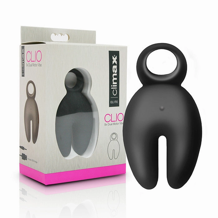 Climax® Elite, CLIO, Rechargeable 9x Dual Motor Vibe, Black