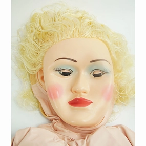 CLOSEOUT - DOLL; MASK W/CLOSED MOUTH, BLONDE HAIR, ACCESSORIES INCLUDED