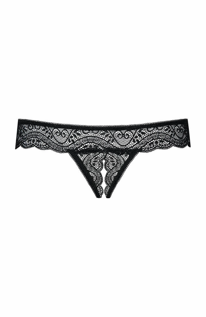 Crotchless lace thong - Je t'aime