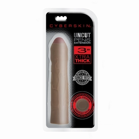 CyberSkin® 3 inch Xtra Thick Uncut Transformer Penis Extension™, Dark