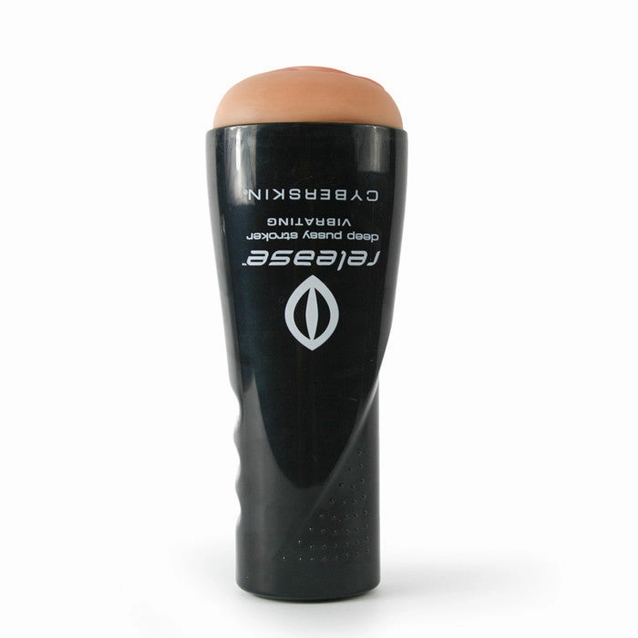 CyberSkin® Release™ Deep Pussy Stroker, Flesh, Vibrating