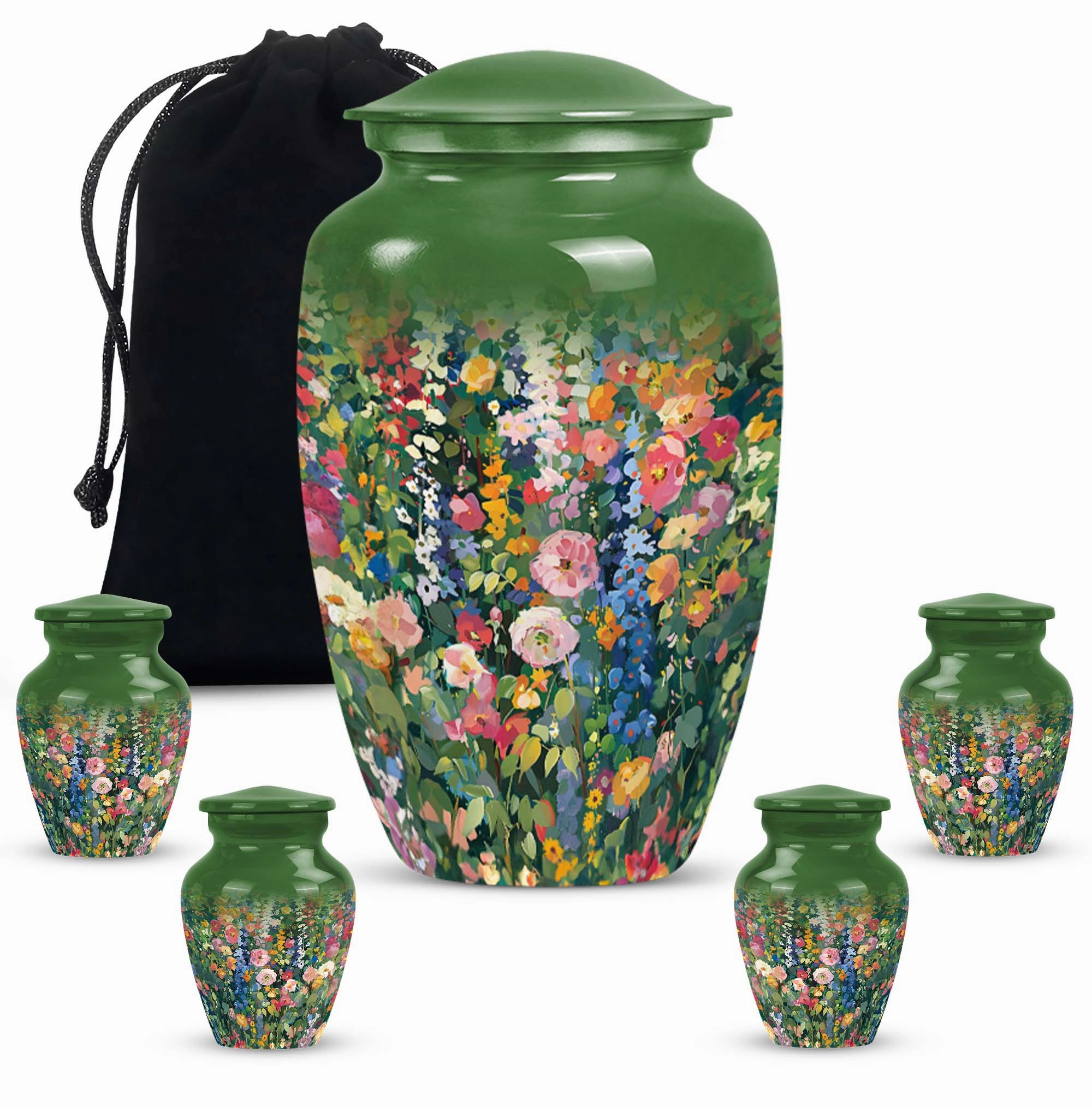 Dignified Remembrance Flowers Urn: Memorial Cremation Repository