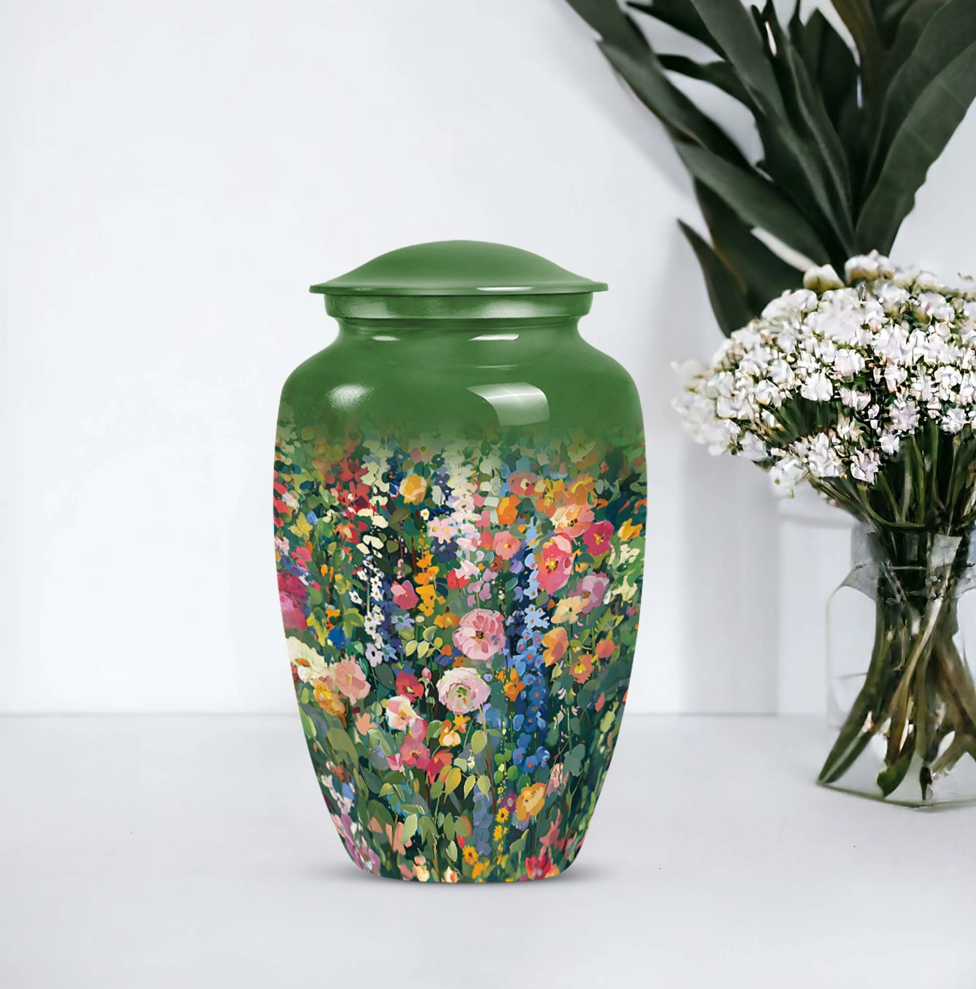 Dignified Remembrance Flowers Urn: Memorial Cremation Repository