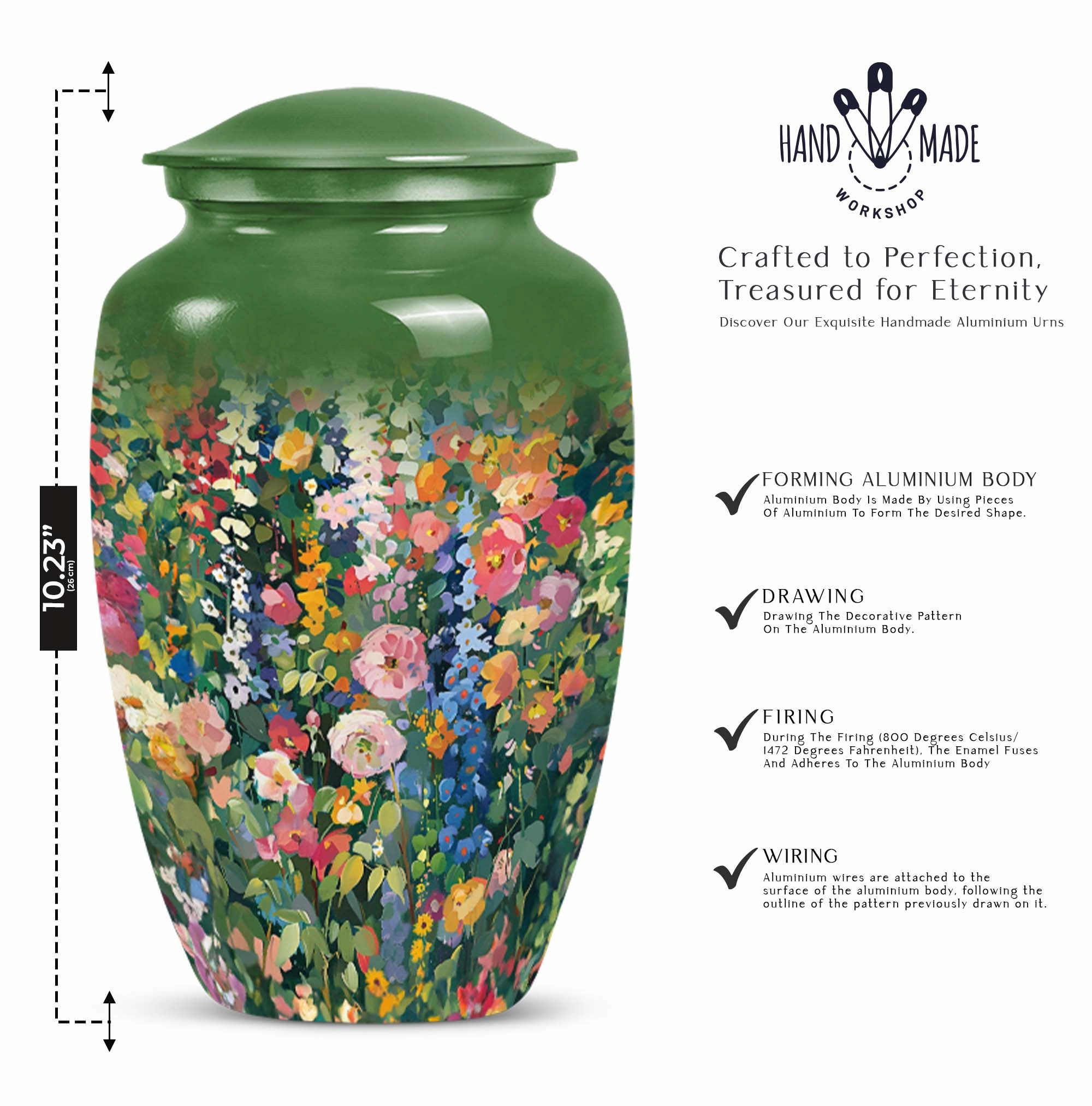 Dignified Remembrance Flowers Urn: Memorial Cremation Repository