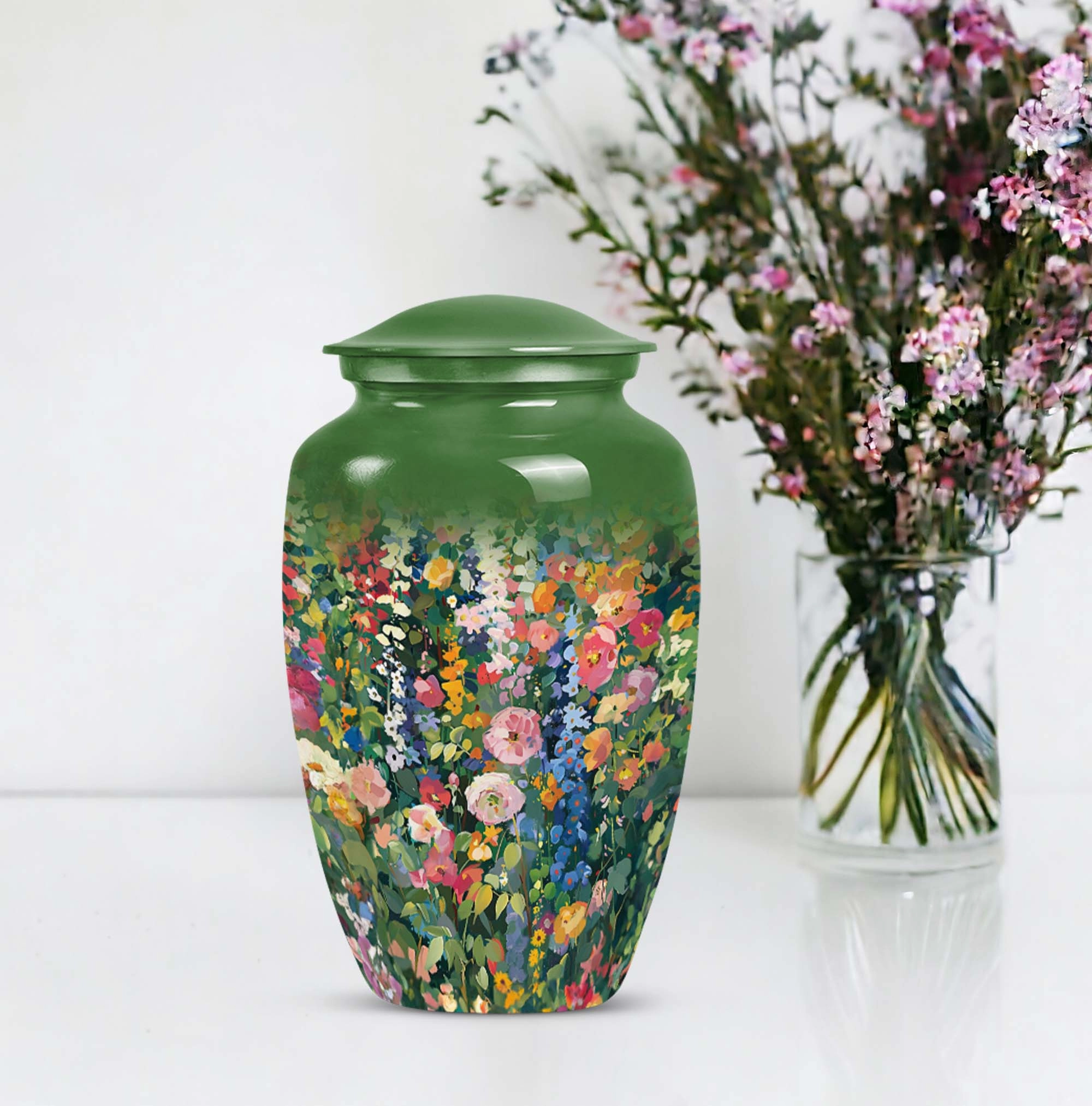 Dignified Remembrance Flowers Urn: Memorial Cremation Repository