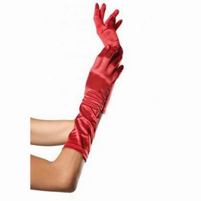 Elbow Length Satin Gloves