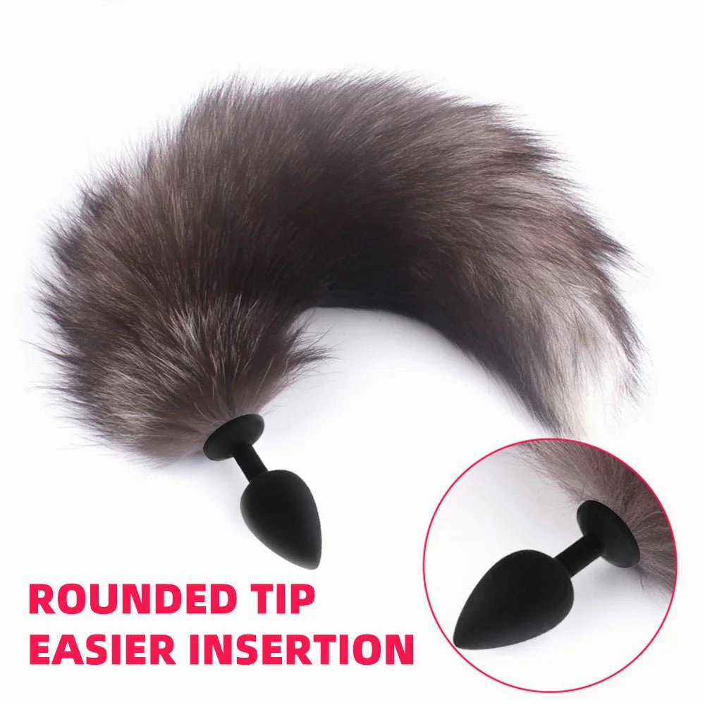 Enchanted Fox Tail Plug: Stainless Steel Anal Plug with Faux Fur Tail for Role Play