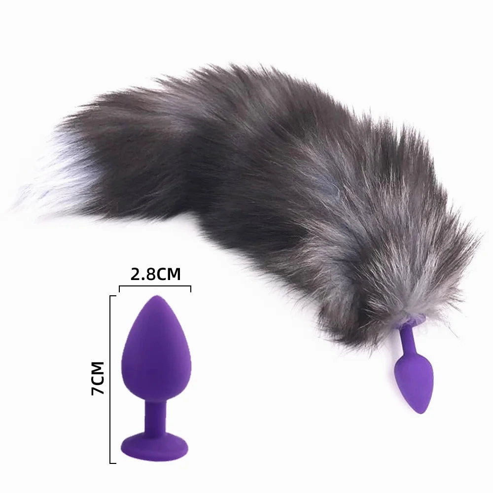 Enchanted Fox Tail Plug: Stainless Steel Anal Plug with Faux Fur Tail for Role Play