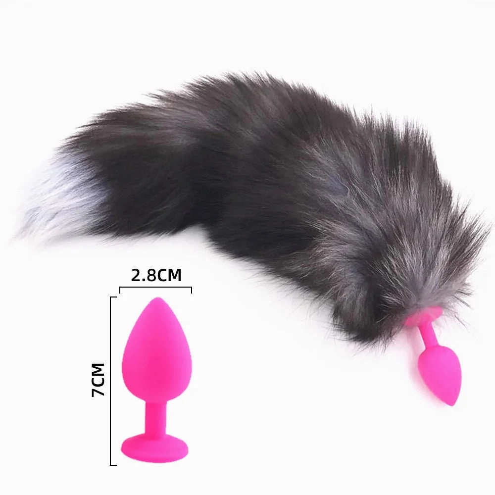 Enchanted Fox Tail Plug: Stainless Steel Anal Plug with Faux Fur Tail for Role Play