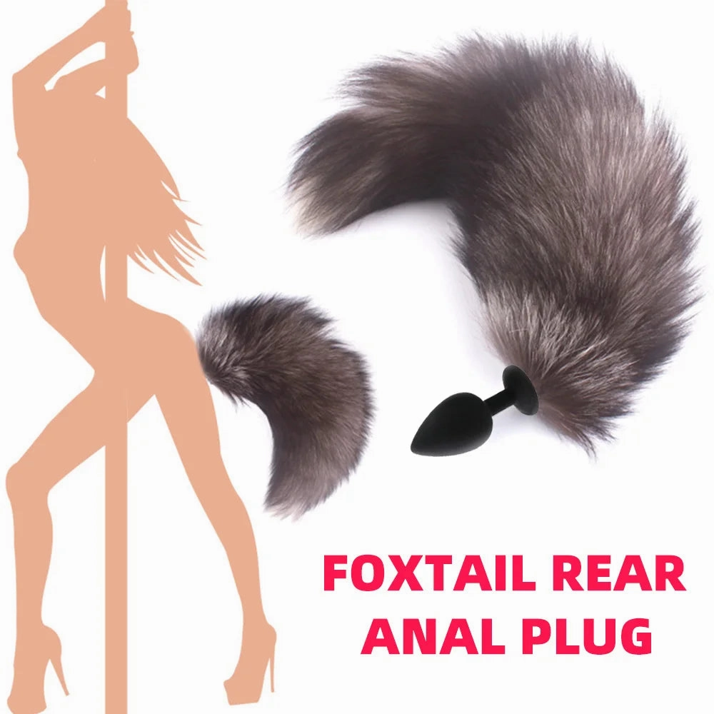 Enchanted Fox Tail Plug: Stainless Steel Anal Plug with Faux Fur Tail for Role Play