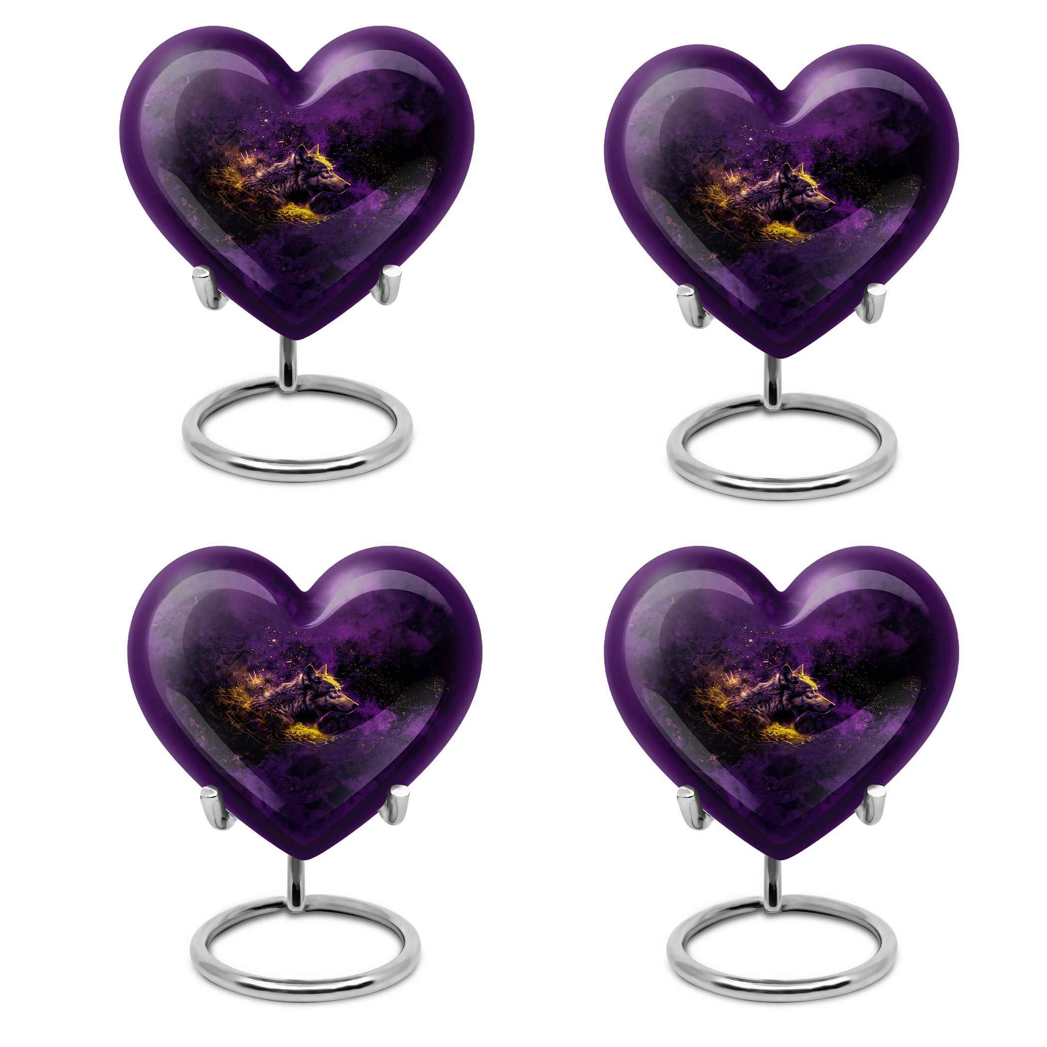 Eternal Embrace Wolf Heart Cremation Tribute Urn - Large Capacity